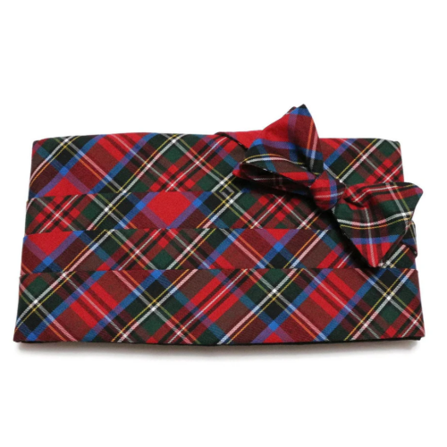  Carolina Tartan Plaid Cummerbund & Bow Tie